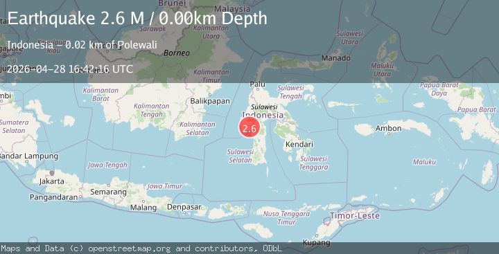 Map of Sulawesi, Indonesia