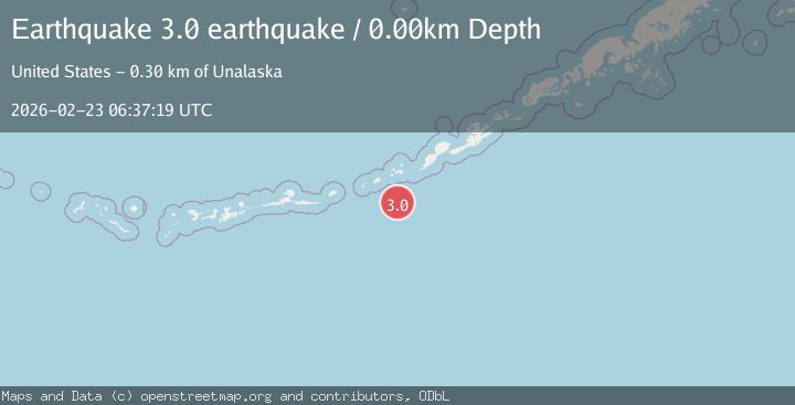 Map of Fox Islands, Aleutian Islands, Alaska