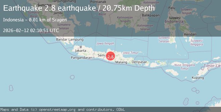 Map of Java, Indonesia