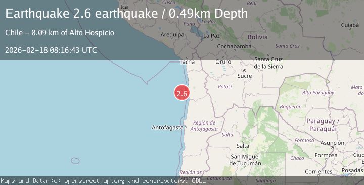 Map of near the coast of Tarapaca, Chile