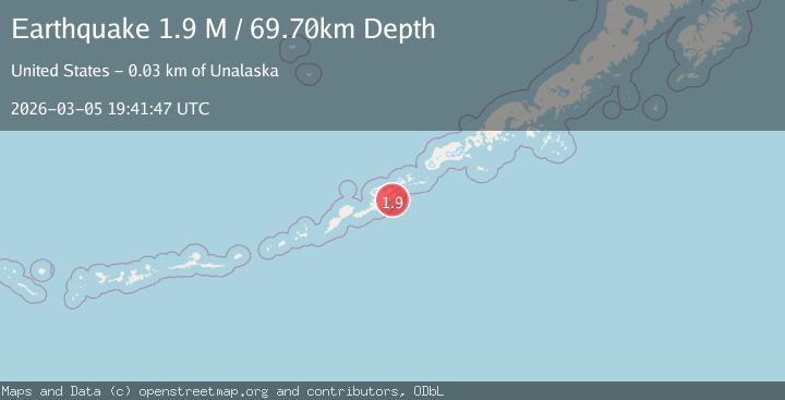 Map of Fox Islands, Aleutian Islands, Alaska