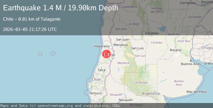 Map of Region Metropolitana, Chile