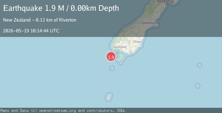 Map of off the west coast of the South Island of New Zealand