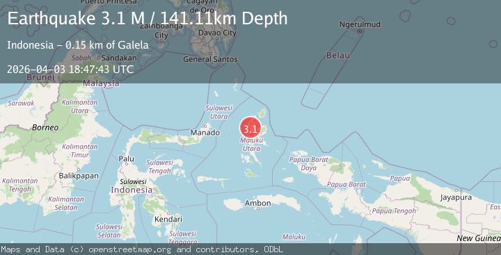 Map of Halmahera, Indonesia