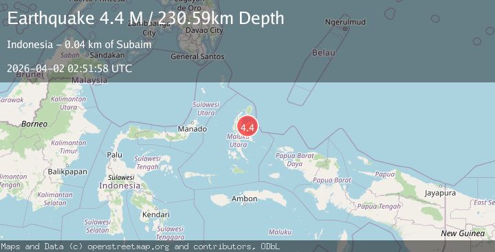 Map of Halmahera, Indonesia