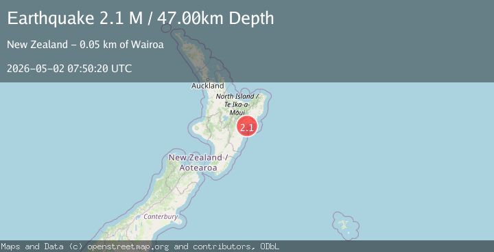 Map of off the east coast of the North Island of New Zealand
