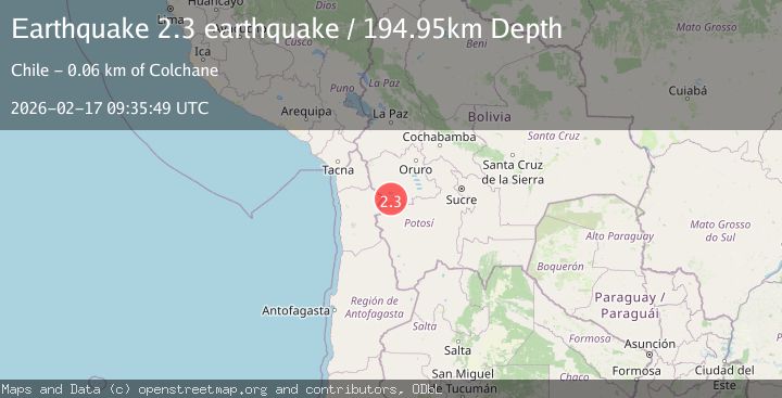 Map of Oruro, Bolivia