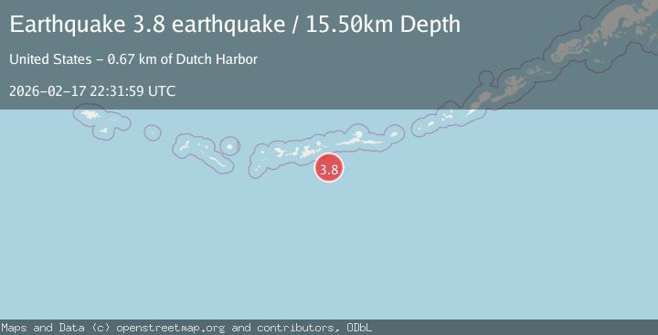 Map of Andreanof Islands, Aleutian Islands, Alaska