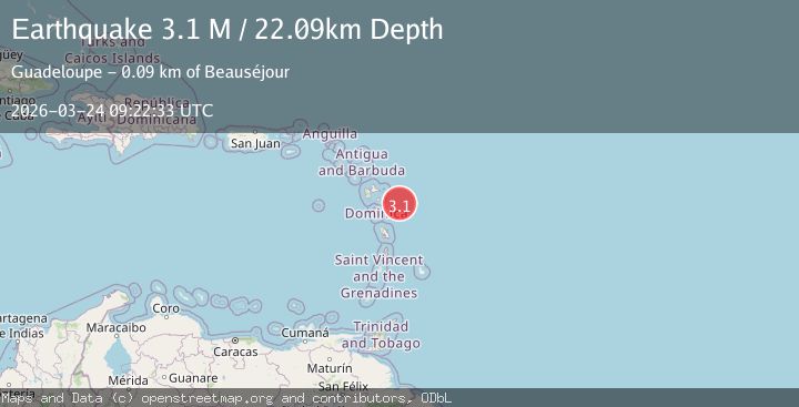 Map of Guadeloupe region, Leeward Islands