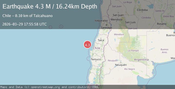 Map of offshore Bio-Bio, Chile