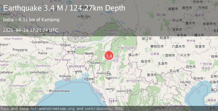 Map of Myanmar-India border region
