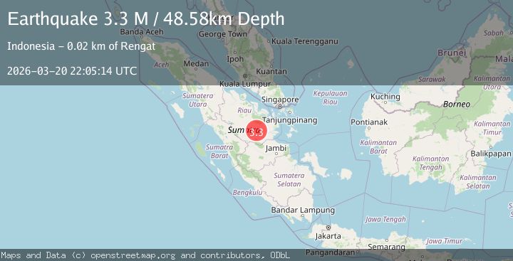 Map of southern Sumatra, Indonesia