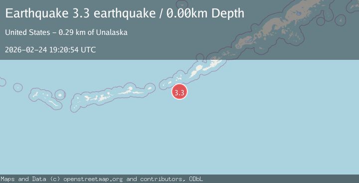 Map of Fox Islands, Aleutian Islands, Alaska