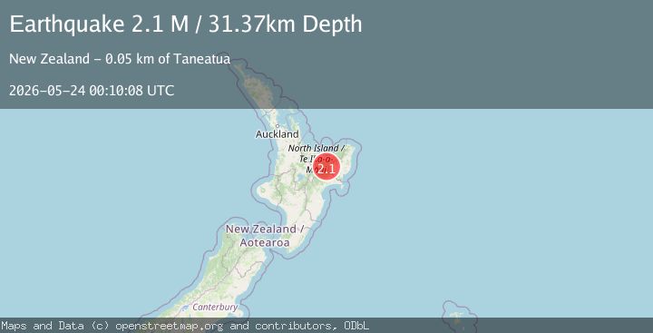 Map of Whakatane District, New Zealand