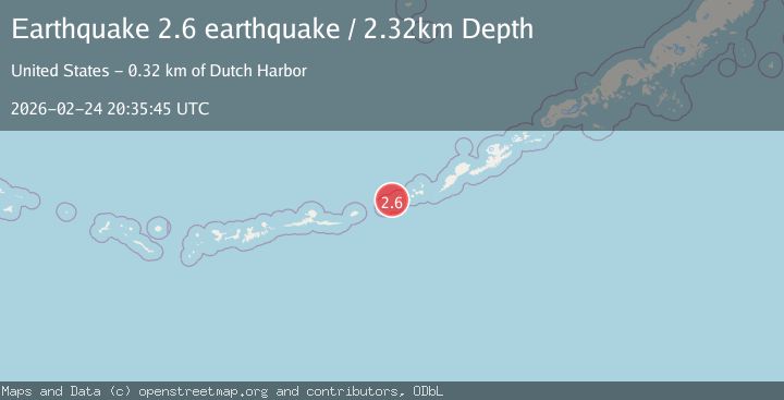 Map of Fox Islands, Aleutian Islands, Alaska