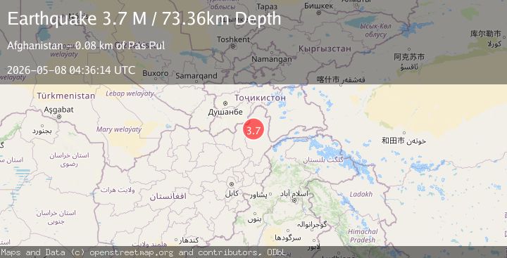 Map of Hindu Kush region, Afghanistan