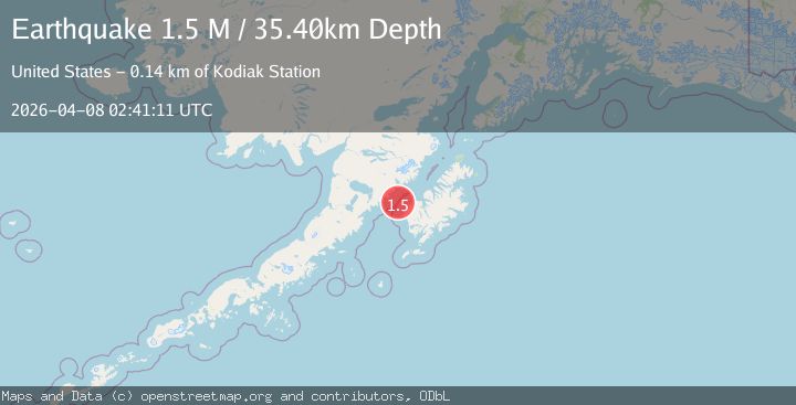 Map of Kodiak Island region, Alaska