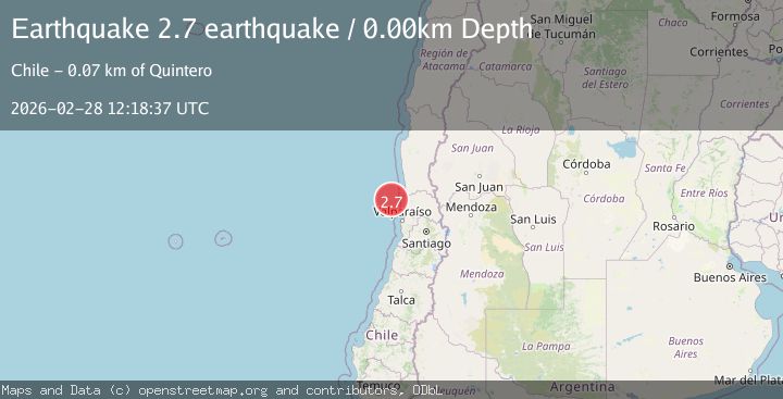 Map of offshore Valparaiso, Chile