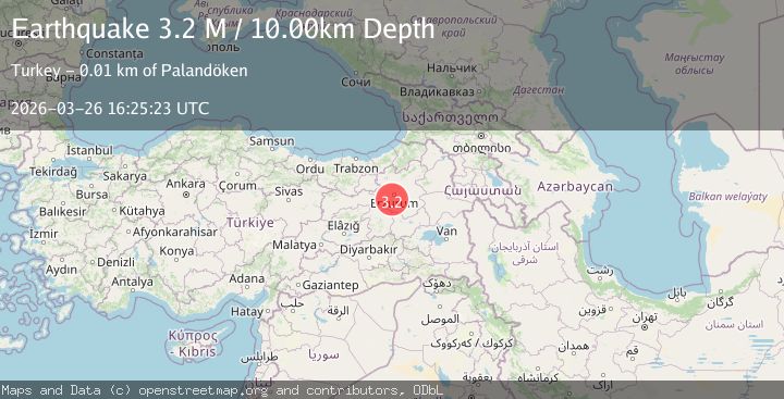 Map of Eastern Anatolia Region, Turkey