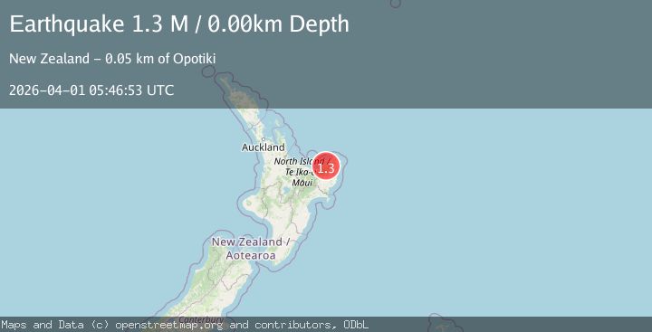 Map of Opotiki District, New Zealand