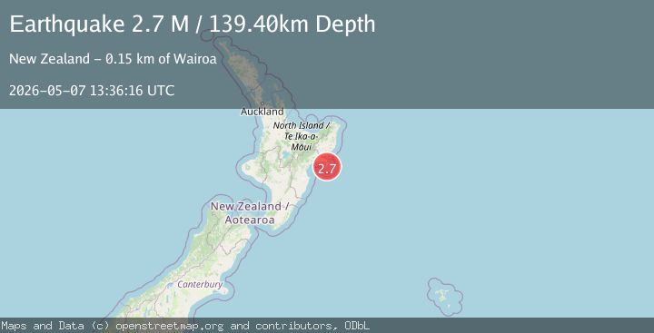 Map of off the east coast of the North Island of New Zealand