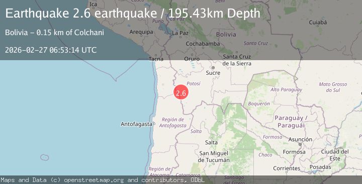 Map of Potosi, Bolivia