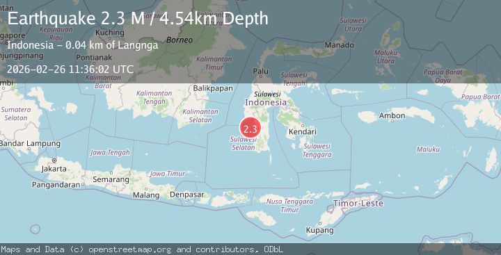 Map of Sulawesi, Indonesia