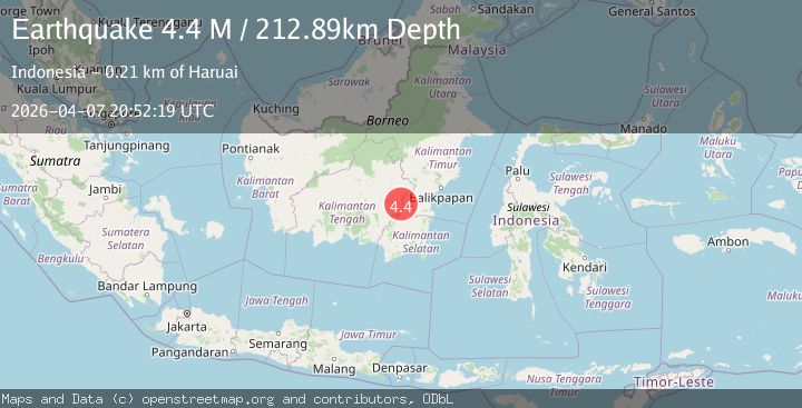 Map of Kalimantan, Indonesia