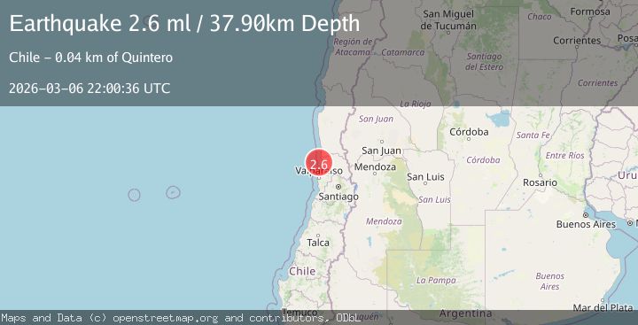 Map of offshore Valparaiso, Chile