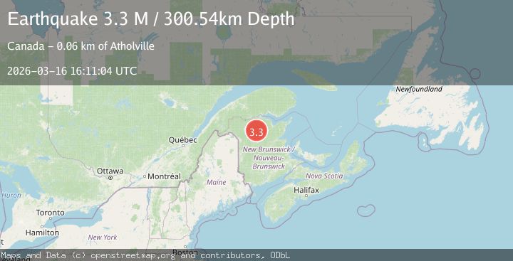 Map of New Brunswick, Canada