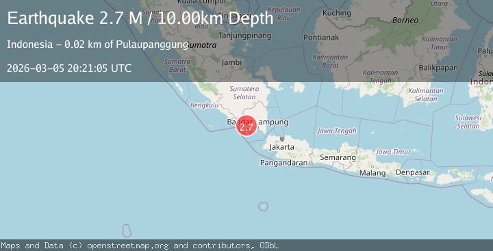 Map of southern Sumatra, Indonesia