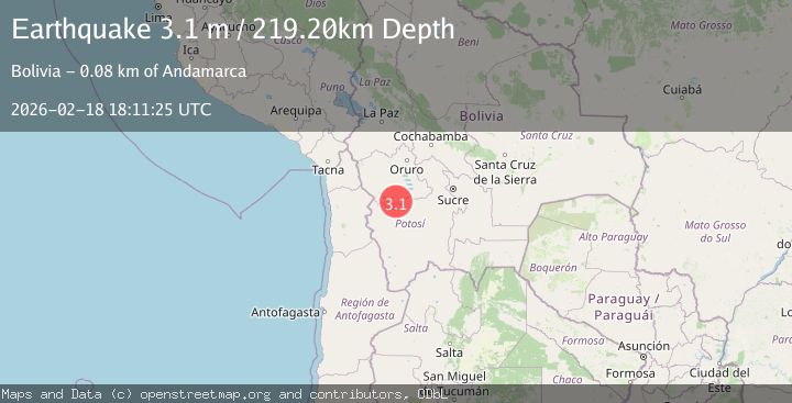 Map of Oruro, Bolivia