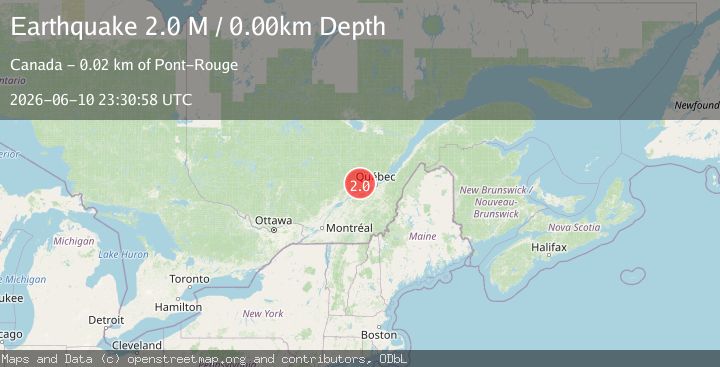 Map of southern Quebec, Canada