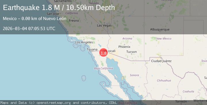 Map of California-Baja California border region