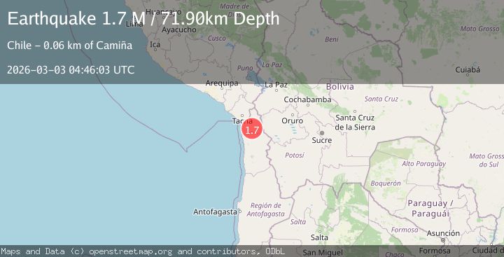 Map of Tarapaca, Chile
