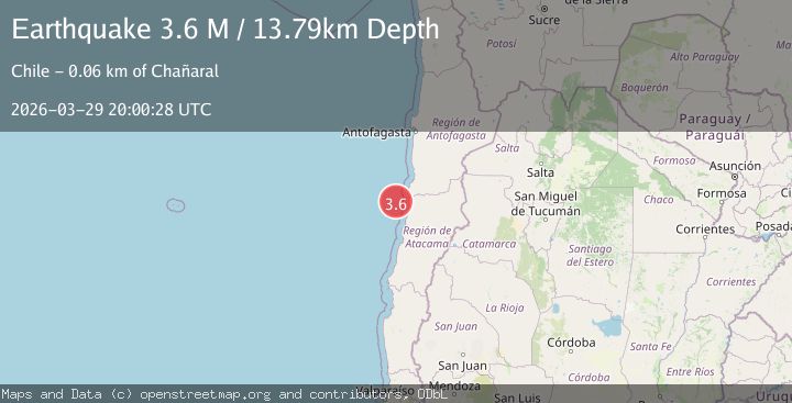 Map of offshore Atacama, Chile