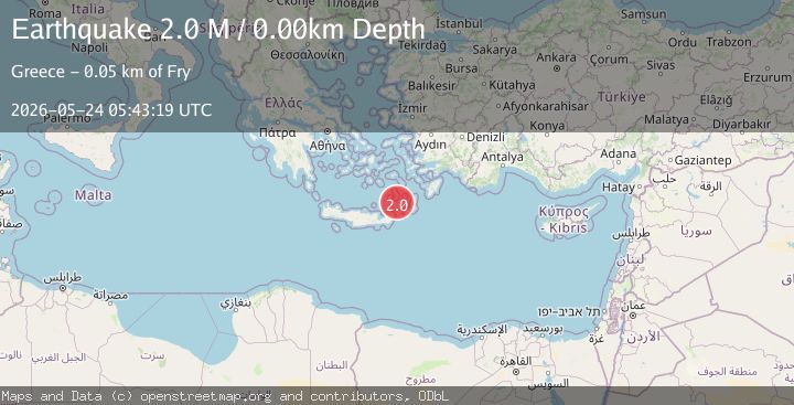 Map of Offshore Crete, Greece