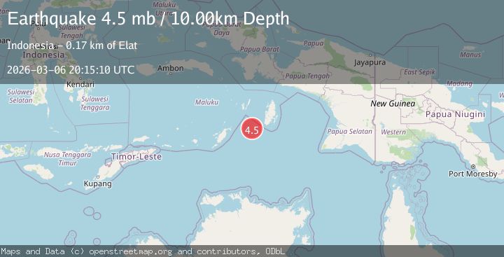 Map of Kepulauan Aru region, Indonesia