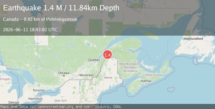 Map of Gaspe Peninsula, Quebec, Canada