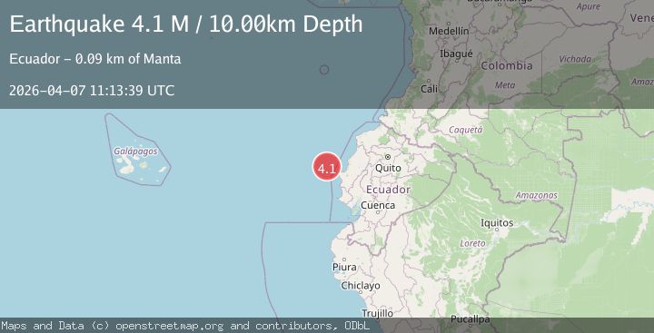 Map of off the coast of Ecuador