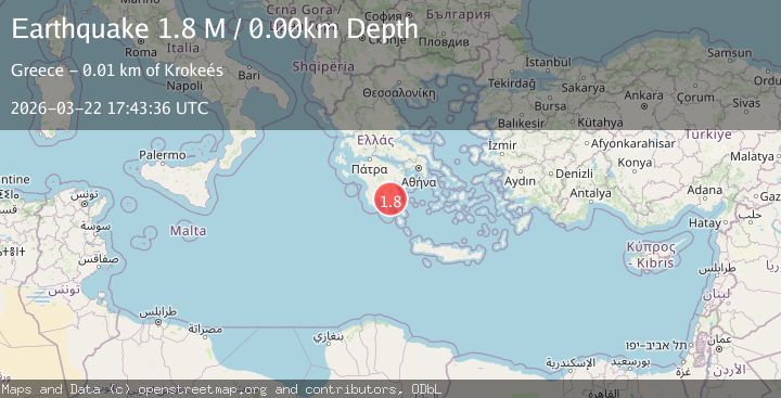 Map of Peloponnese Region, Greece