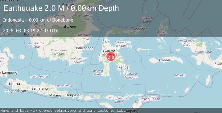 Map of Sulawesi, Indonesia