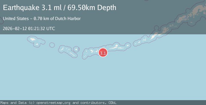 Map of Andreanof Islands, Aleutian Islands, Alaska