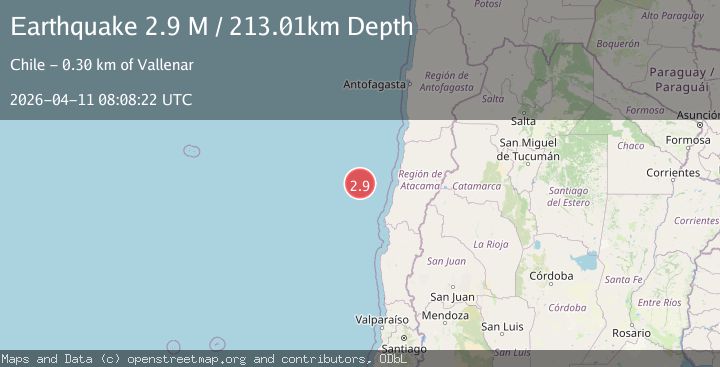 Map of off the coast of Atacama, Chile