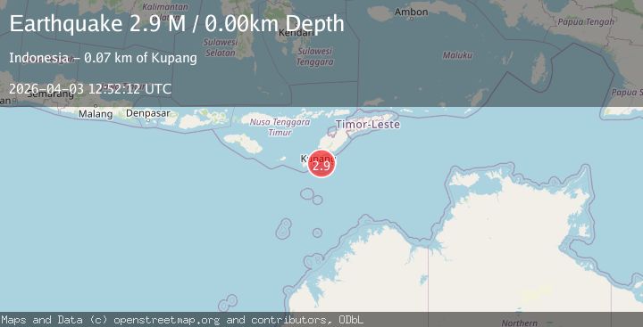 Map of Timor region, Indonesia