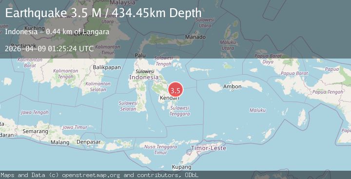 Map of Sulawesi, Indonesia