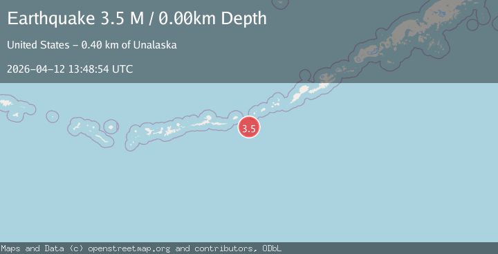 Map of Fox Islands, Aleutian Islands, Alaska
