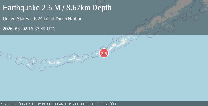 Map of Fox Islands, Aleutian Islands, Alaska