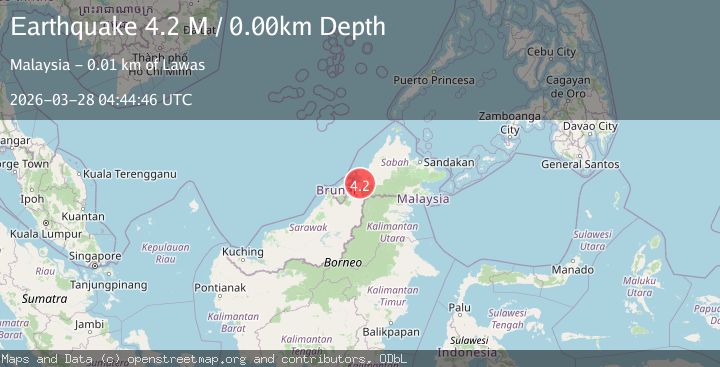 Map of Kalimantan, Indonesia