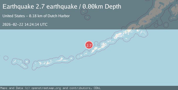 Map of Fox Islands, Aleutian Islands, Alaska